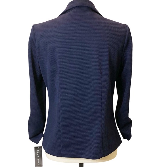 Courtenay blazer navy 3/4 ruched sleeves M - Picture 6 of 10